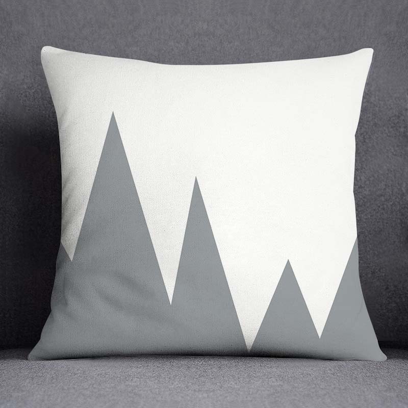 Gray Low White Flower Pattern Home Decoration Pillowcase Square Pillowcase Home Office Decoration Cushion Cover