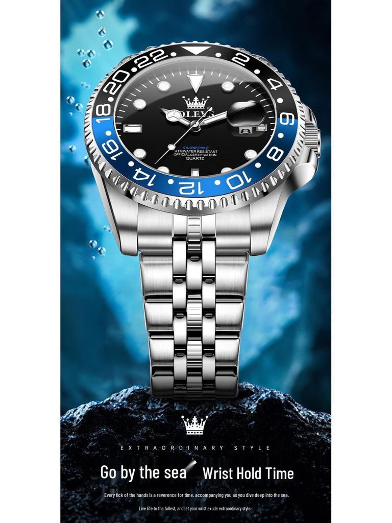 OLEVS Светящиеся Водонепроницаемые Мужские Кварцевые Часы