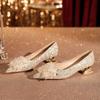 D-блестящая хрустальная аппликация стразы свадебные туфли банкетное платье удобные роскошные темпераментные туфли для работы