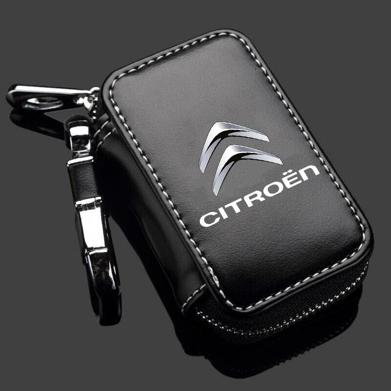 Car Key Case Leather Wallets Housekeeper Covers Zipper Bag For Citroen C1 C2 C4 C5 C3 C4L C8 Berlingo Xsara Picasso Accessories anc123