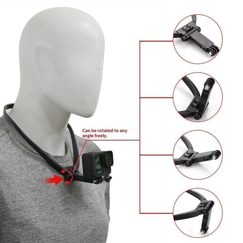 Neck Mount Phone Holder Lanyard Hanging Bracket Adjustable First Perspective Shooting Stand For Outdoor Sports Recording