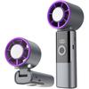 Draagbare Turboventilator – Mini Oplaadbare LED-ventilator Met 3 Snelheden – Koelapparaat Voor Kantoor En Op Reis – Grijs
