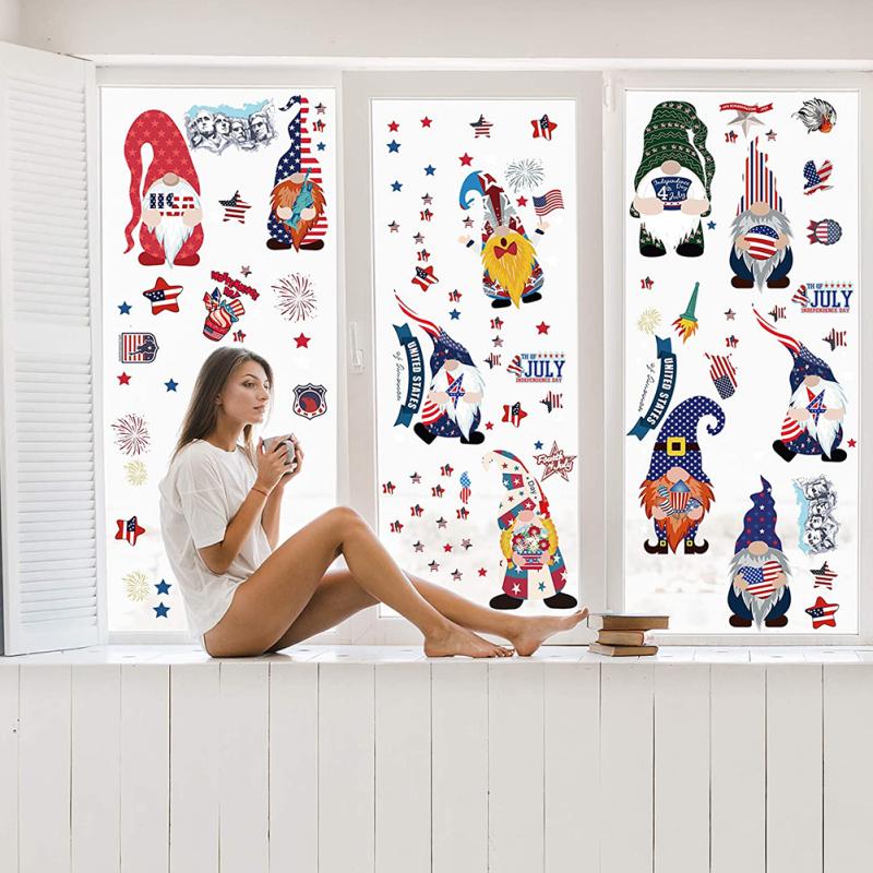 Горячий! 9 шт./набор Наклейка на стену ПВХ Наклейки на День независимости США Электростатические наклейки на окна