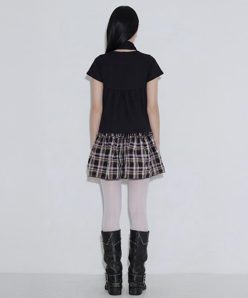 SETSETSET Rose Jacquard Scarf Blouse Black