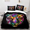 Lion Duvet Cover Set 3D Print Wild Animals Colourful King Queen Size For Kids Teens Adults Bedding Set Polyester Comforter Cover