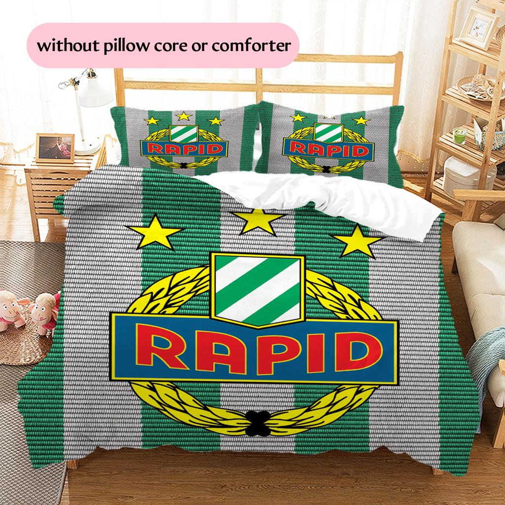 SK Rapid Wien Pattern Bedding Home Decoration Birthday Gift ( 1 duvet cover + 2 pillowcase, without core),fan merchandise.