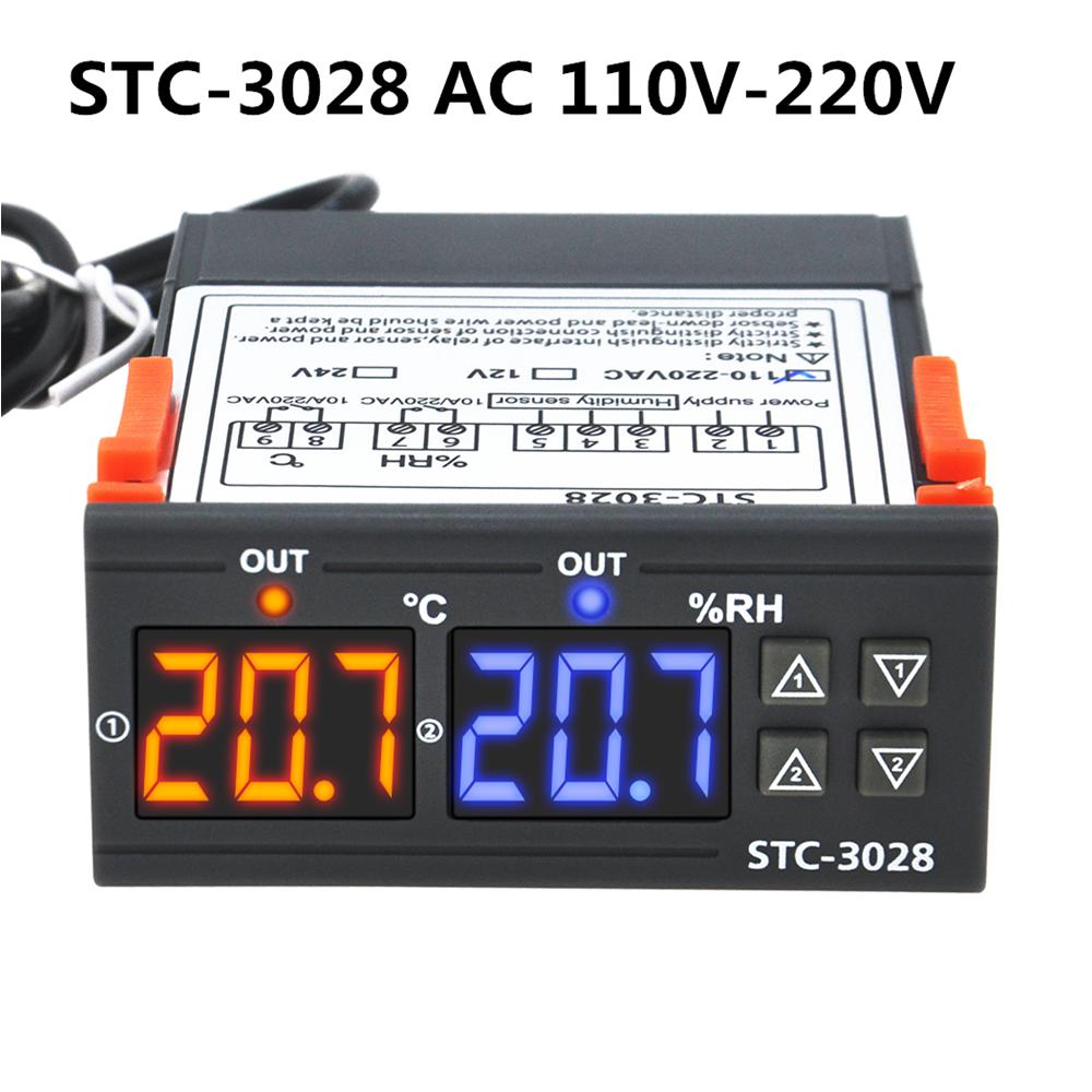 STC-3028 STC-1000 Регулятор температуры Термостат 12 В 24 В 220 В Термостат и нагреватель Охладитель Управление Инкубатором