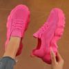 Women's Sports Shoes Comfortable Lightweight Mesh Breathable Trendy Flat Shoes Solid Color Summer Fitness Womens Hiking Shoes