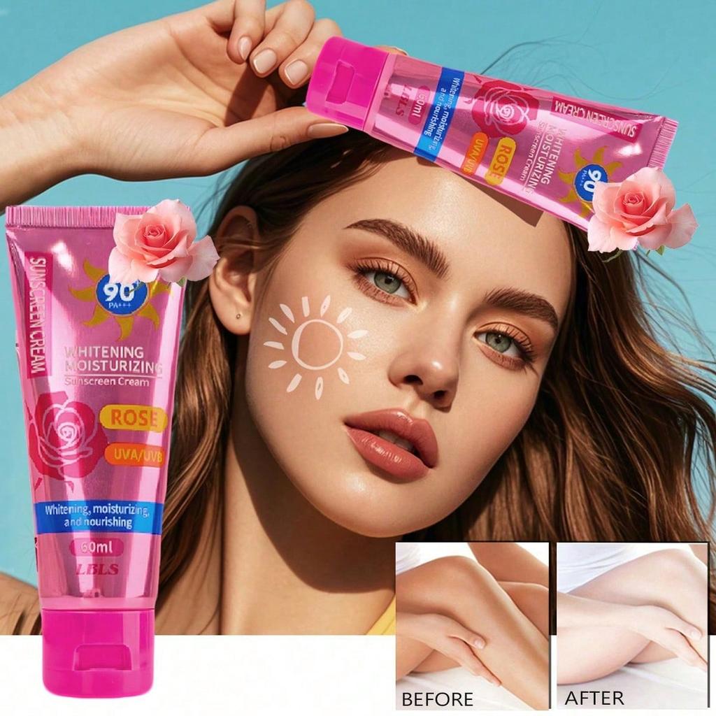 1 шт. Солнцезащитный крем с розой, SPF50+, Защита от УФ-лучей для лица, Увлажняющая формула, Oi