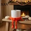 Autumn Themed Toilet Paper Holder 3D Printed Articulated Pumpkin Roll Holder, Creative Stand Halloween Towel for Home Bathroom Decor, Movable