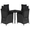 VidaXL Садовый обеденный комплект с подушками 5 шт., Стол и стулья с регулируемой спинкой, Мебель для улицы, 3213400