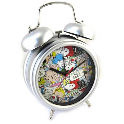 [M6125] — Гигантский серебристо-серый будильник со звонком «Снупи».