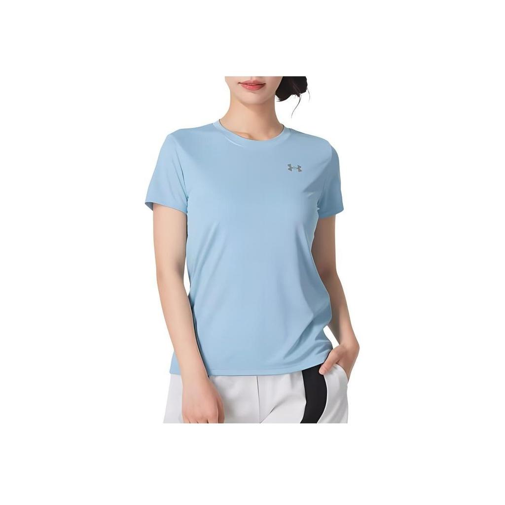 Under Armour Дышащая футболка с коротким рукавом и логотипом Dopamine для женщин, синяя 1384246-490