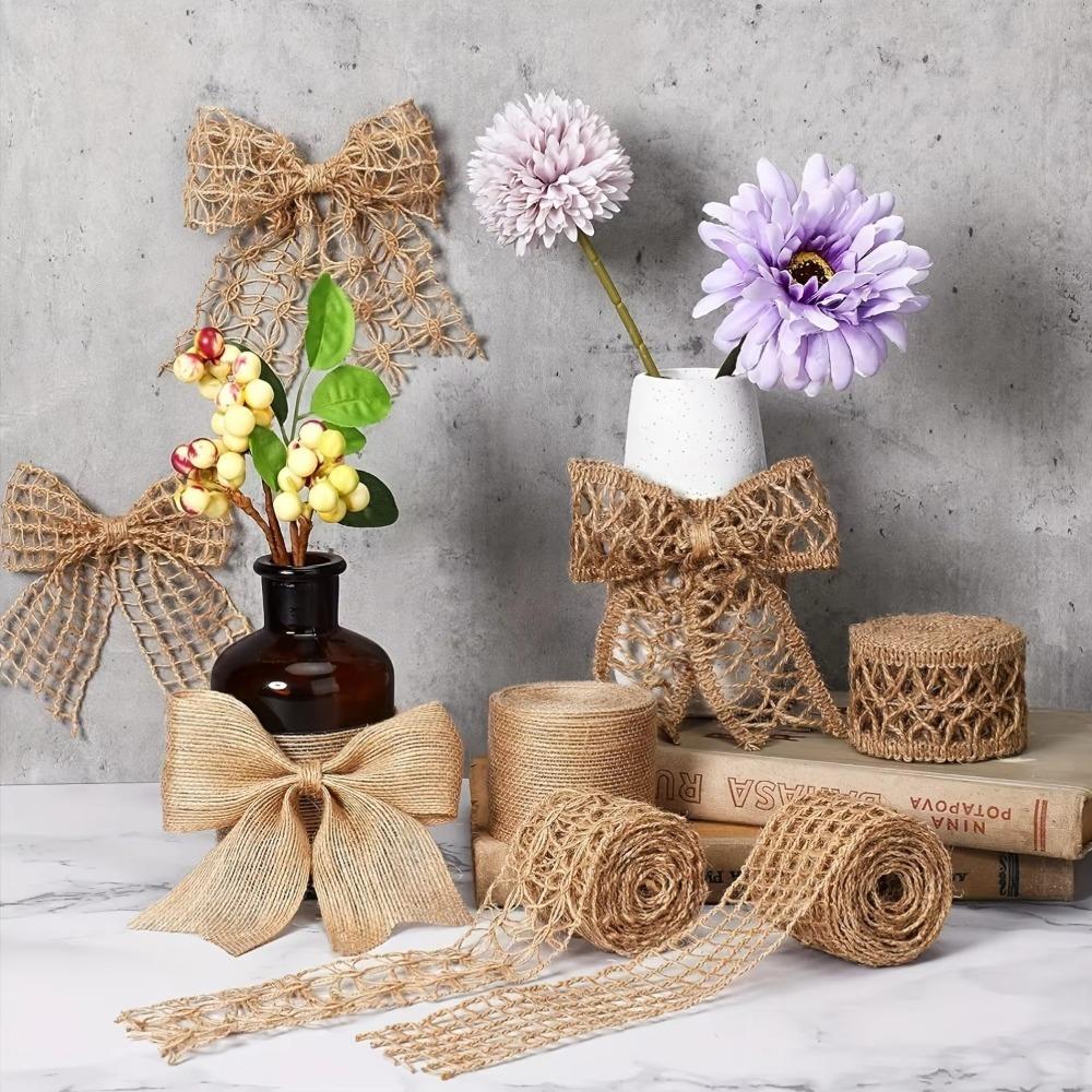 4 рулона DIY мешковина лента сетка винтажная лента декор подарочная упаковка кружево