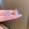 Blue & Purple Gradient Butterfly Fairy Tassel Ear Clip - No Piercing - Elf Style Earrings for Women