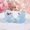 6Pcs Luminous Mini Resin Ghost Figurines Glowing Halloween Ornaments Small Ghost Micro Miniature Statue for Outdoor House Landscape Party