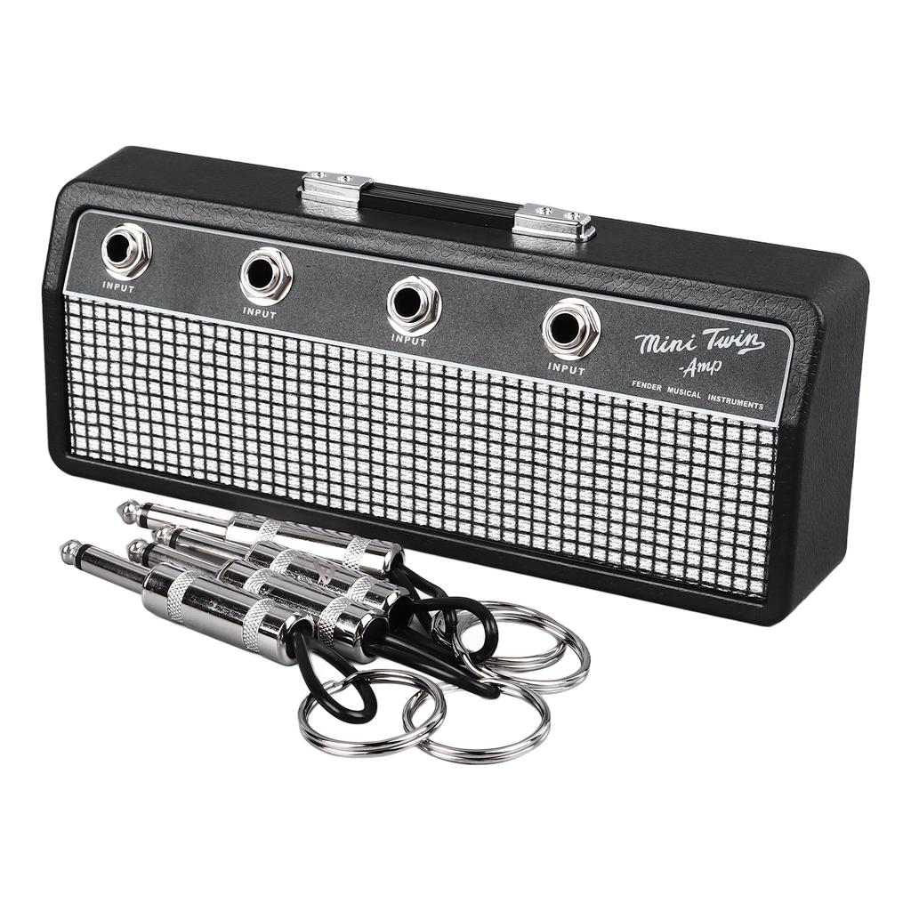 Держатель для ключей в виде гитары Многофункциональный практичный настенный держатель для ключей в виде гитарного усилителя с 4 брелоками