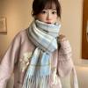 2025 Winter New Imitation Cashmere Checkered Scarf For Women'S High End, Women'S Scarf, Student Gift Shawl