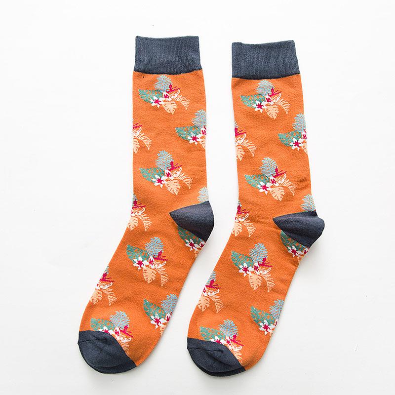 Flamingo Cotton Mid-Tube Men's Ethnic Trend Socks, Large Size, Cross-Border Hot Sale