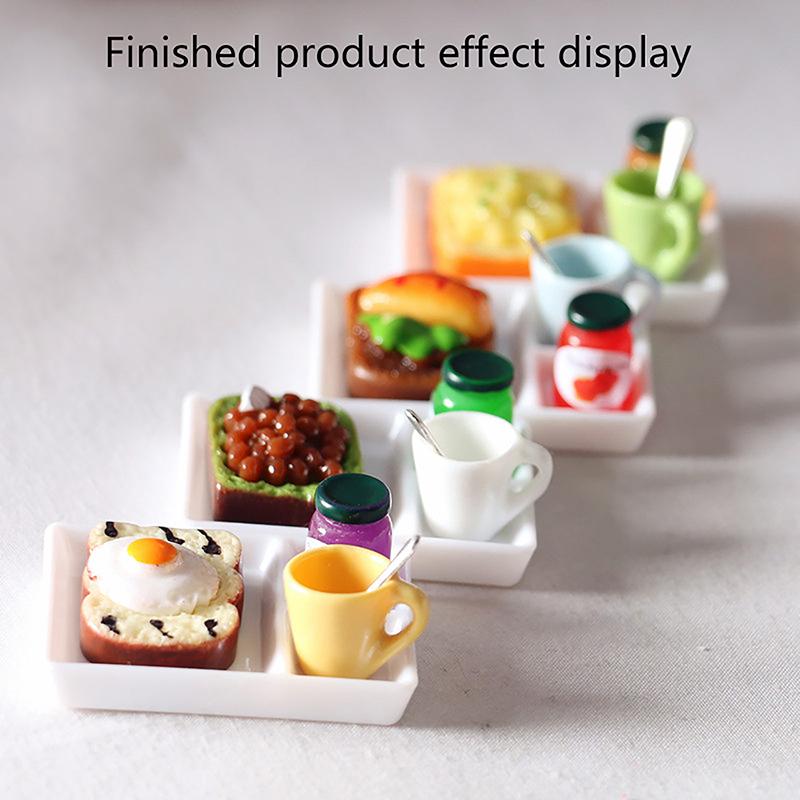 Мини-форма 1:12 миниатюрных кукольных тарелок, ланч-боксов, подносов, силиконовых форм для кукольных домиков с каплями УФ-клея(Только плесень)