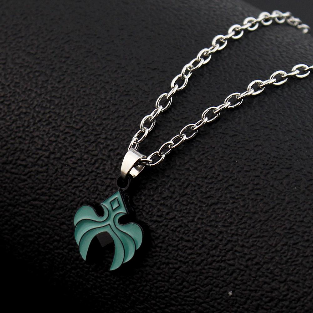 Genshin Impact кулон ожерелье подростковое милое аниме мультфильм призрак ожерелье из нержавеющей стали для мужчин женщин ювелирные аксессуары подарок