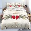 3D С Рождеством Белые Комплекты Постельного Белья Рождественский Набор Пододеяльников/Покрывал Полиэстер Чехол для Одеяла Кинг Квин Фулл Твин Красный Бант Бежевый