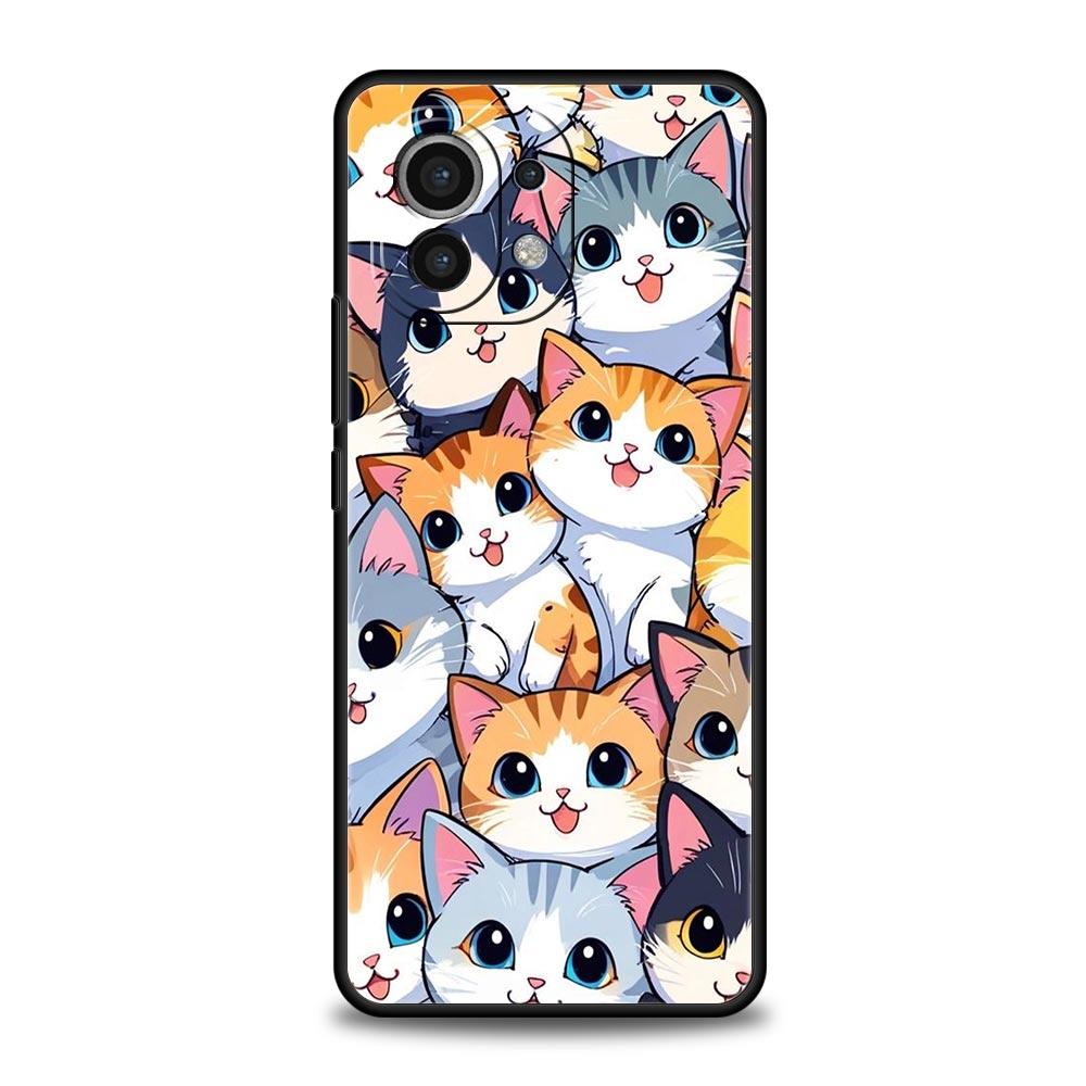 Чехол-накладка с ярким дизайном кошки для Xiaomi Mi 17 Pro Max 15 14 13 12 11 Ultra 15T 14T 13T 12T 11T Pro Lite Мягкий ТПУ Корпус