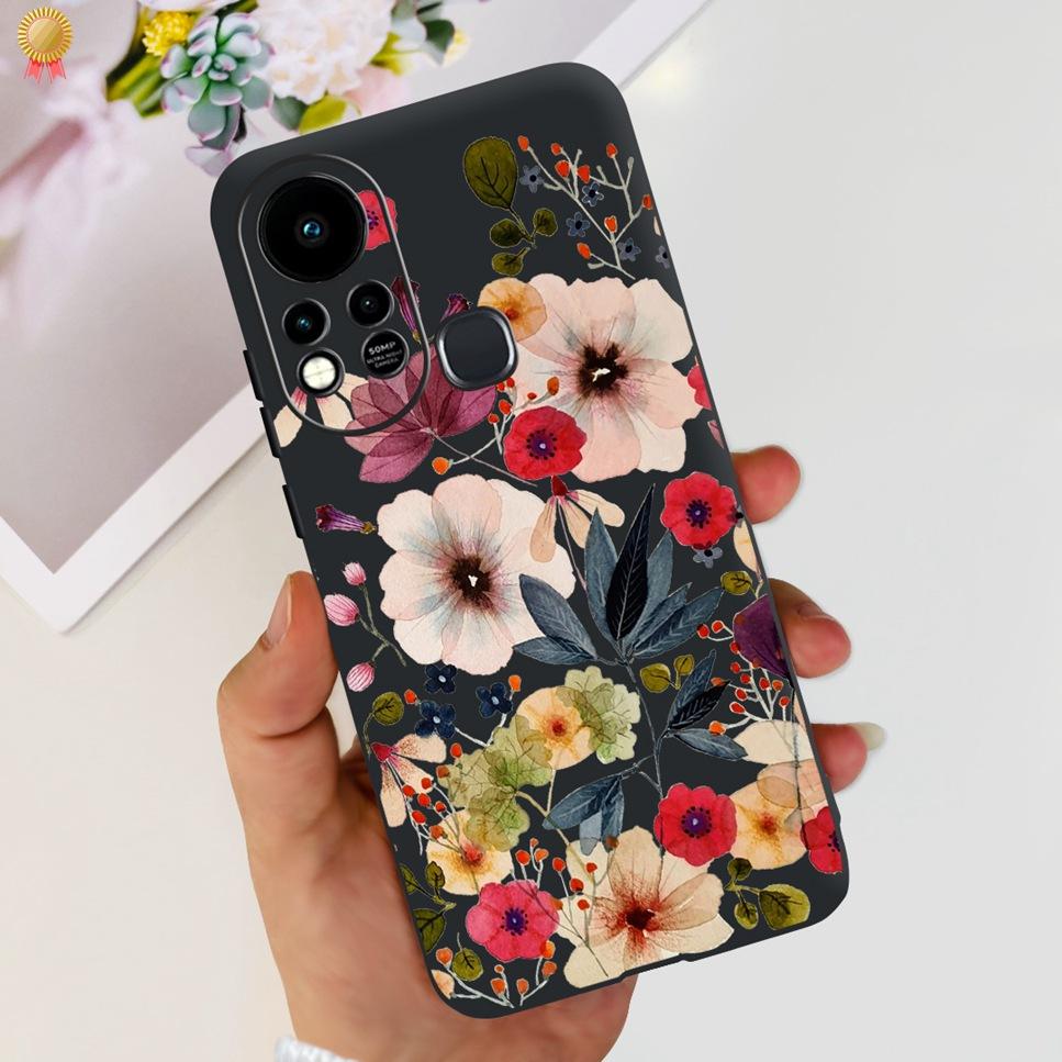 For Infinix Hot 11s Case Back Cover Clear Cute Cat Black Soft Silicone Coque For Infinix Hot11S Hot 11S Phone Case Bumper Fudna