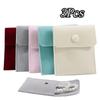 3PCS Jewellery Pouch Packaging Bag Soft Flocking Gift Bracelet Necklace Earrings Rings Storage Button Bag