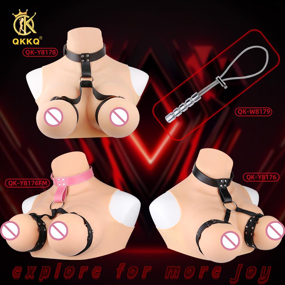 Кожаный нагрудный корсет QKKQ – Эротическое БДСМ белье для пыток сосков, прелюдии и доминирования.