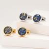 Men's Exclusive 2022 Round Gold Cufflinks - Colorful Shirt Sleeve Studs (XK22S017)