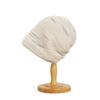 Retro colored silk mixed thread stacked knitted hat women's stripe loose knitted cold hat showing face small headgear wool hat