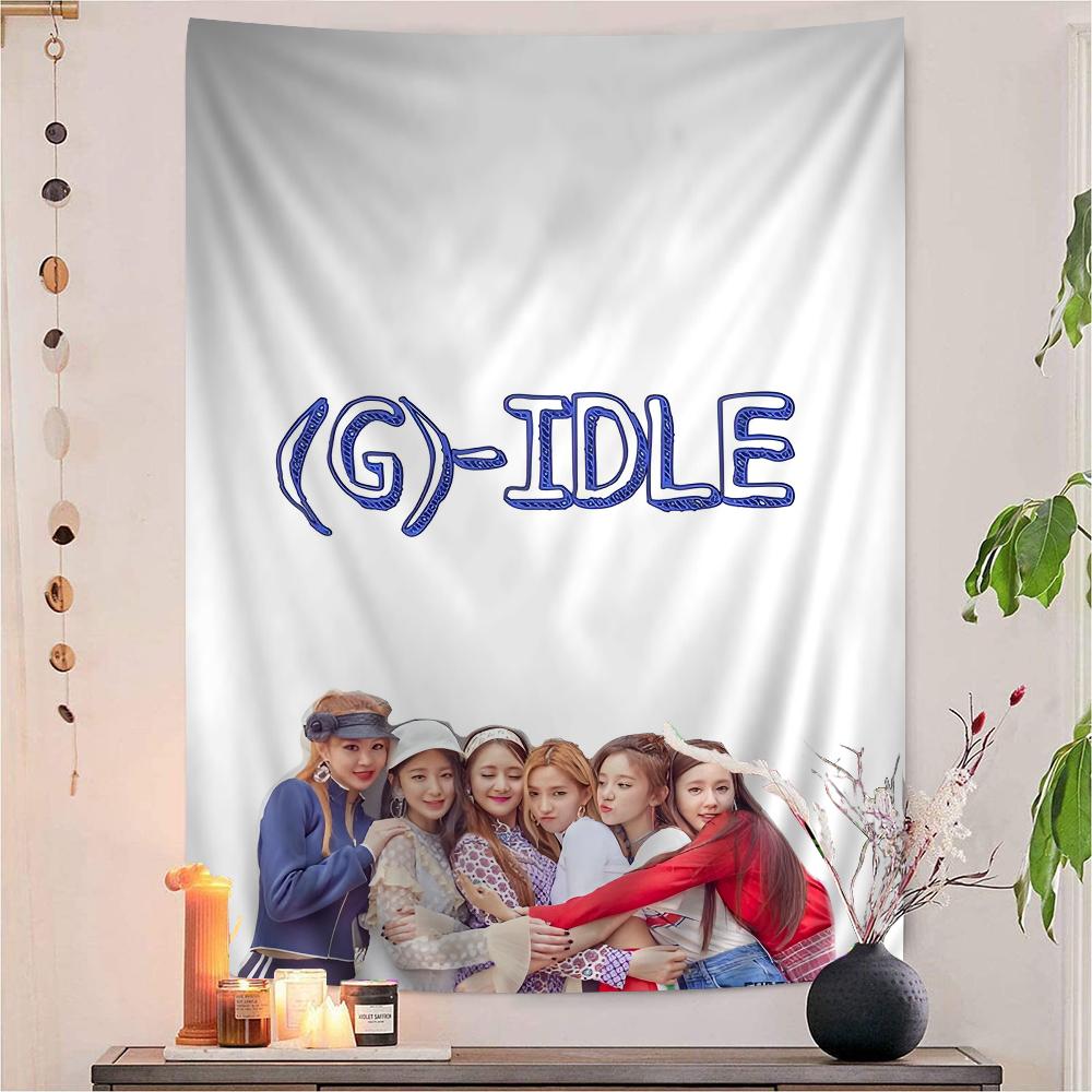 kpop GGidle Hanging Bohemian Tapestry Hanging Tarot Hippie Wall Rugs Dorm Japanese Tapestry
