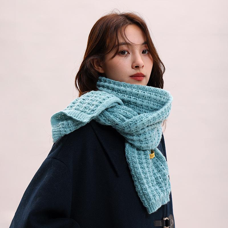 Red Scarf For Women 2024 New Winter Yarn Versatile Korean Version High-End Feeling Birthday Gift Couple Knitted Scarf