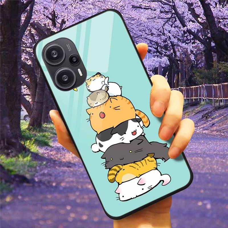 Для Xiaomi Poco F5 5G / F5Pro Чехол Закаленное Стекло Озеро Луна Жесткая Защитная Крышка для POCO F5 Pro Capas Funda на PocoF5 Роскошный Coque