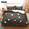 3pcs Christmas Duvet Cover Set, Cartoon Santa Claus Bedding Set, Soft Comfortable Breathable Duvet Cover, For Bedroom Guest Room