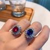 Модель Color treasure Европейское и американское имитация голубиной крови красный treasure, Танзанийский сапфир ретро кольцо основной камень 8 * 10