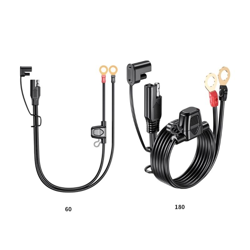 18AWG SAE Battery Connector Cable SAE to ORing Terminal Harness with 15A ProtectionFuse 2-Pin Quick Disconnect Plug