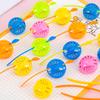 10/40Pcs Pull Strip Spinning Top Toy Kids Colorful Plastic Gyroscope Portable Mini Spinner