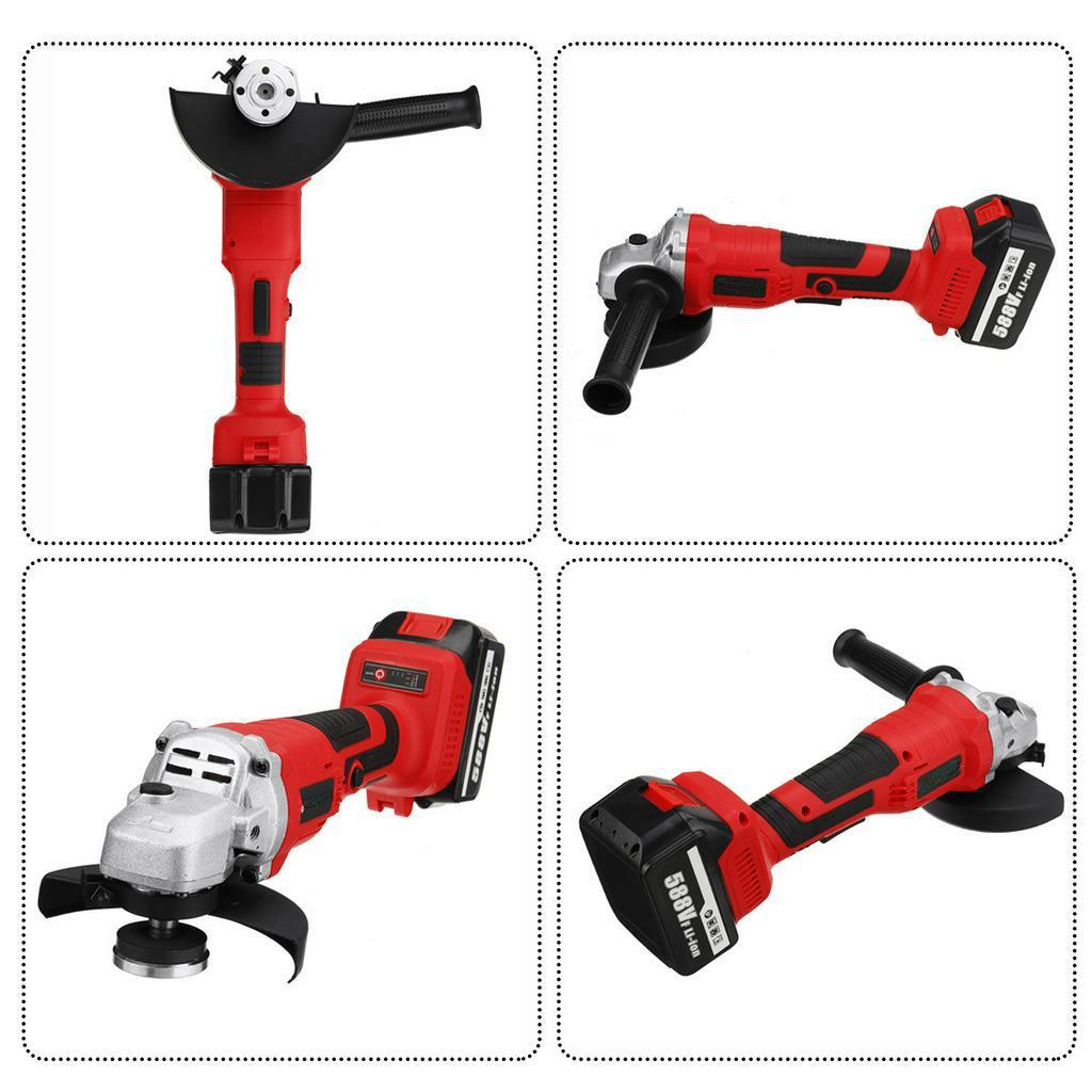 125 мм 588 В Бесщеточная электрическая угловая шлифмашина с 1/2 шт. батареей 22980 мАч Перезаряжаемый аккумуляторный шлифовальный инструмент для 18 В батареи