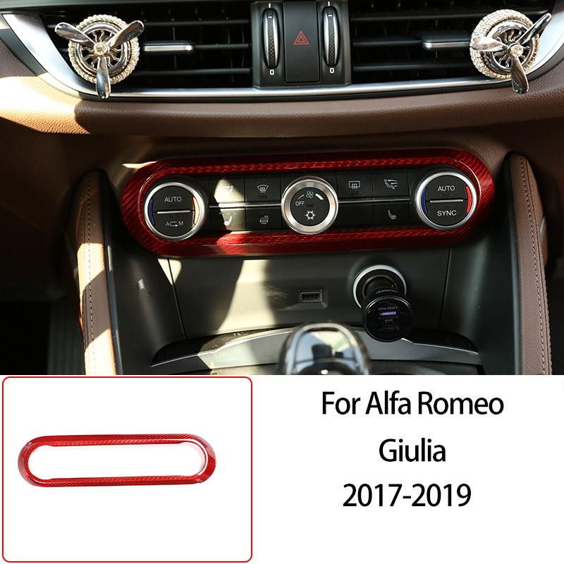 For Alfa Romeo Giulia 2017-2025 Red Real Carbon Fiber Car Interior Trim Sticker Accessories Car Modification