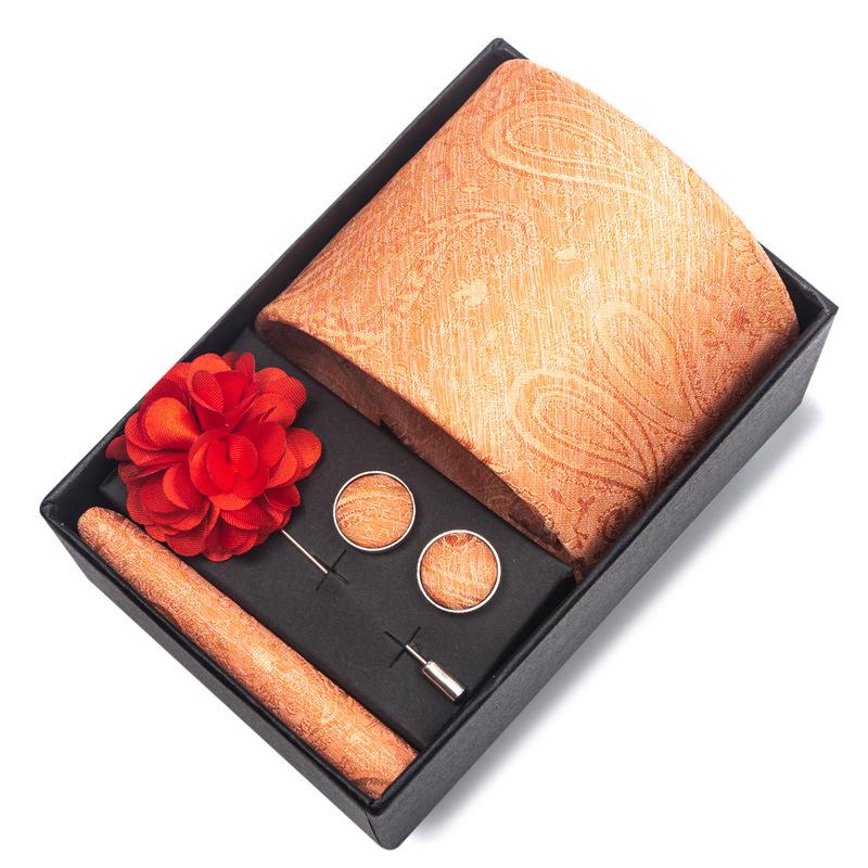 Свадебный галстук для жениха, праздничный бордовый галстук, мужской костюм, запонки, корсаж, аксессуары, комплект