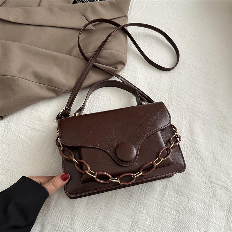 Niche Модная сумка через плечо в стиле ретро, повседневная, наклонная, женская, маленькая, квадратная, зимняя, простая, модная, новая сумка