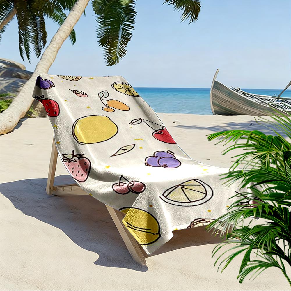 Cute Fruit Pattern Towel Beach towel quick-drying for travel outdoor sports jogging beach and swimming
