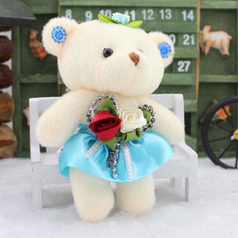 10 шт. мини-маленький плюшевый мишка цветочные букеты медведь детские хлопковые игрушки плюшевые куклы свадебные игрушки декор