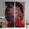 Modern Living Room Curtains 2 Pieces Arknights Shades Curtains for Bedroom Partition Window Curtain Halloween Decoration Kitchen