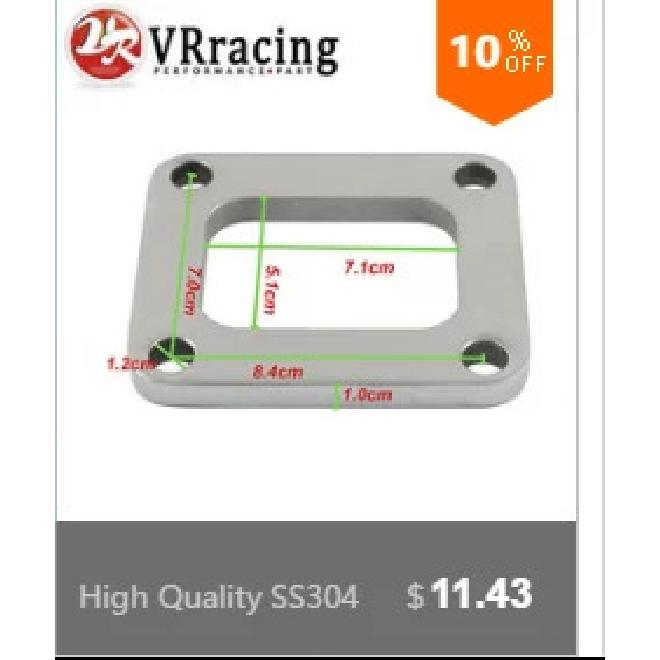 VR RACING- Stainless Steel Adapter for T25 T28 GT25 GT28 2.5" 63mm V-band Clamp Flange Turbo Down Pipe Adapter VR4833