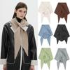 Solid Color Knitted Triangle Scarf Thickened Wool Blended Shawl Casual Sweater Shawl Cape