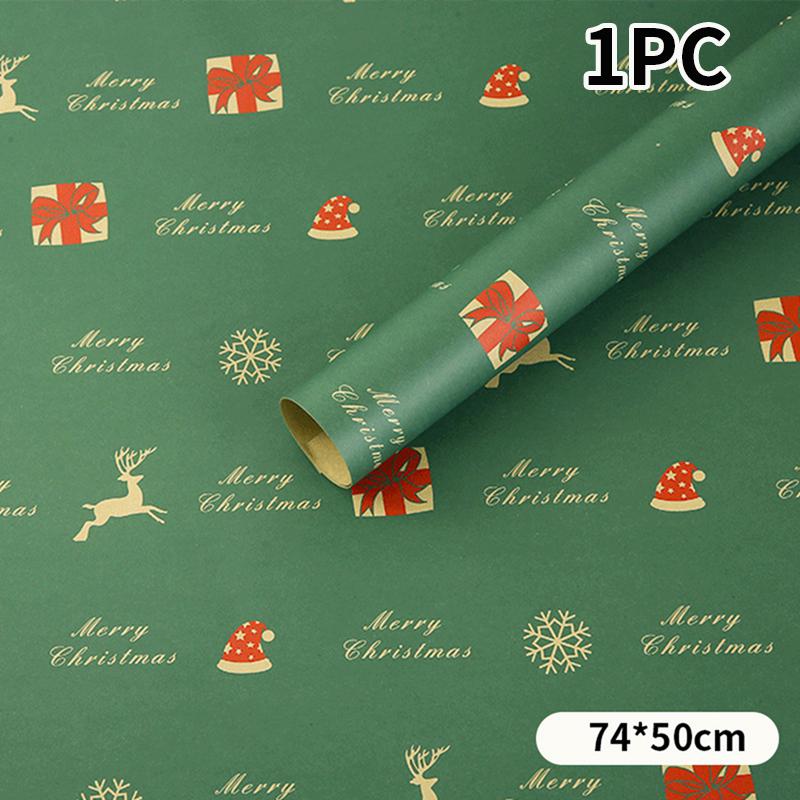 Оптовая продажа рождественской подарочной упаковочной бумаги рождественская подарочная коробка цветочная бумага Санта-Клаус олени рождественская елка декоративная бумага