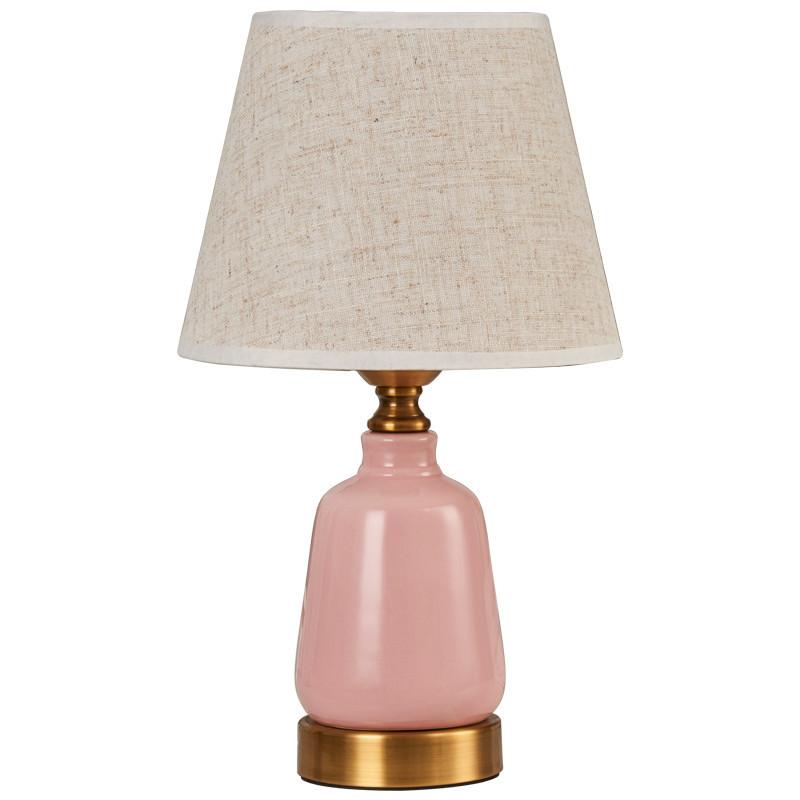 Европейские креативные розовые/синие керамические маленькие настольные лампы, тканевый абажур для детской комнаты, светодиодная лампа для прикроватной тумбочки, прихожей и студии AS009